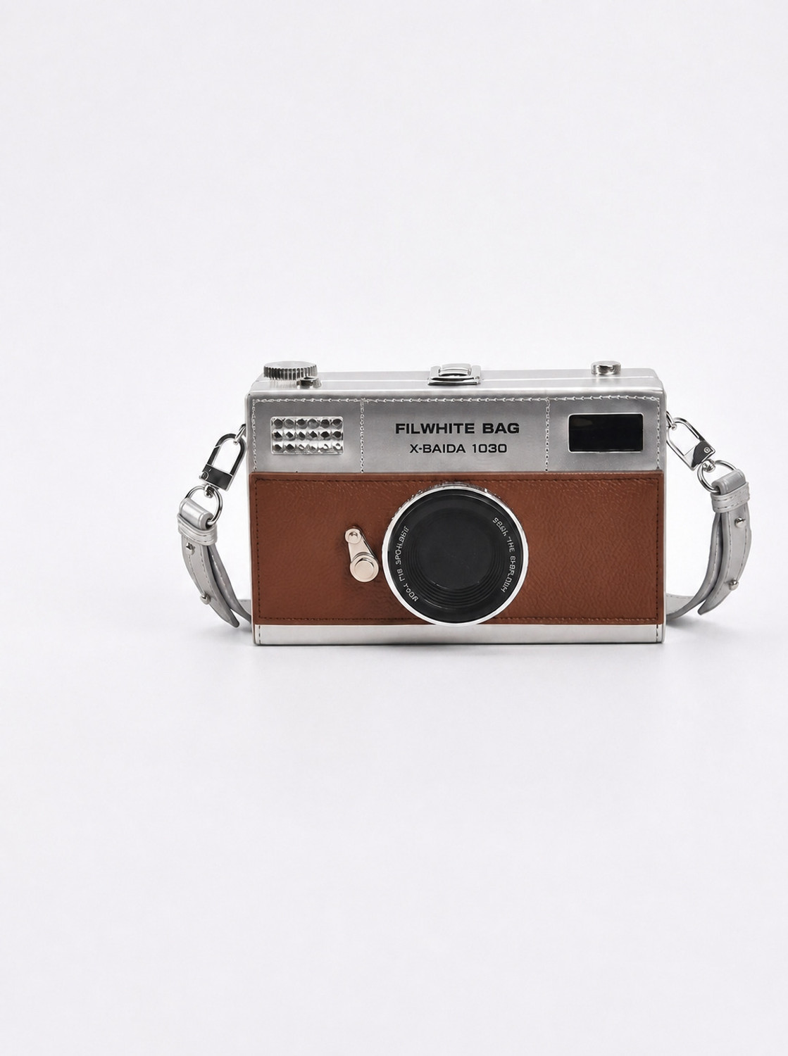 baggies Brown Clutch Camera Shaped Crossbody Bag