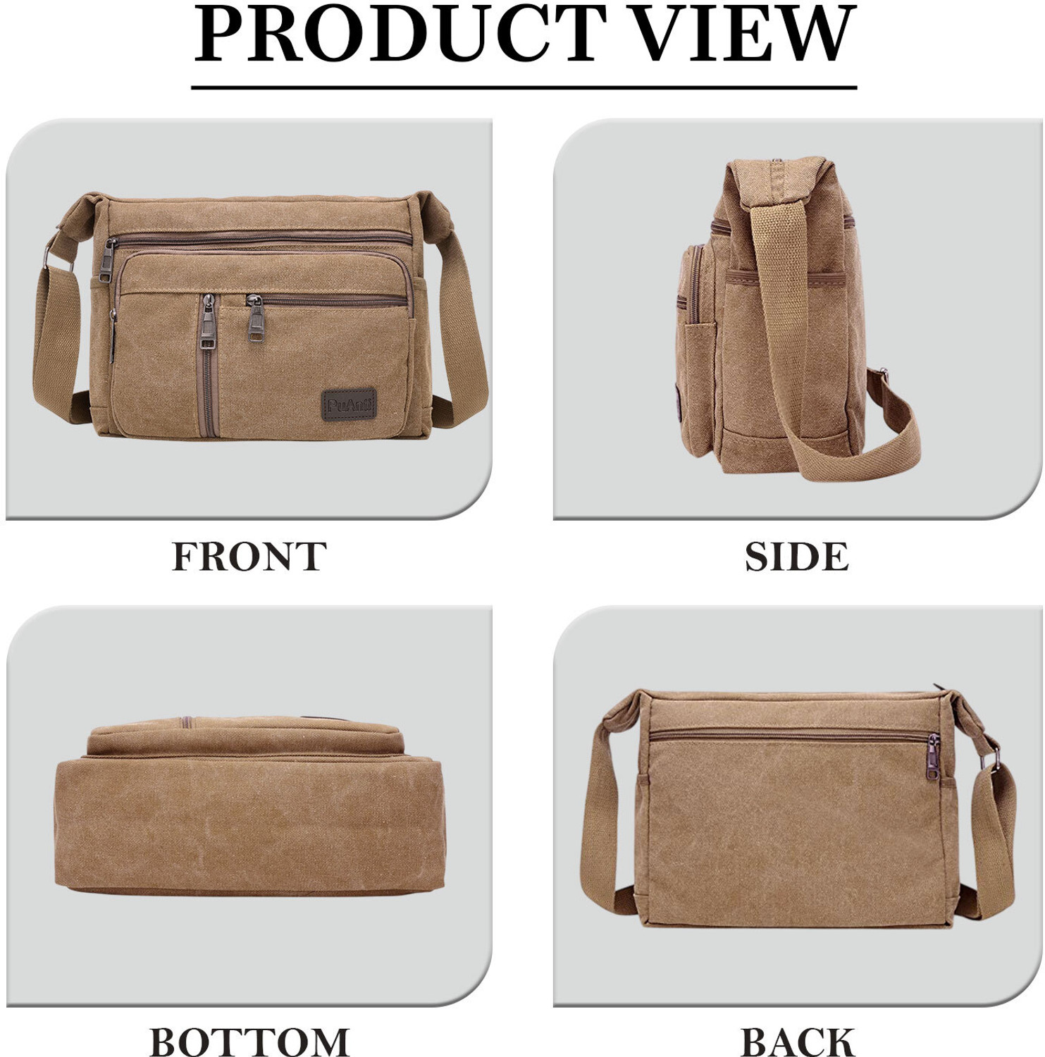Image of MOMISY Brown Sling Bag Canvas Sling Bag