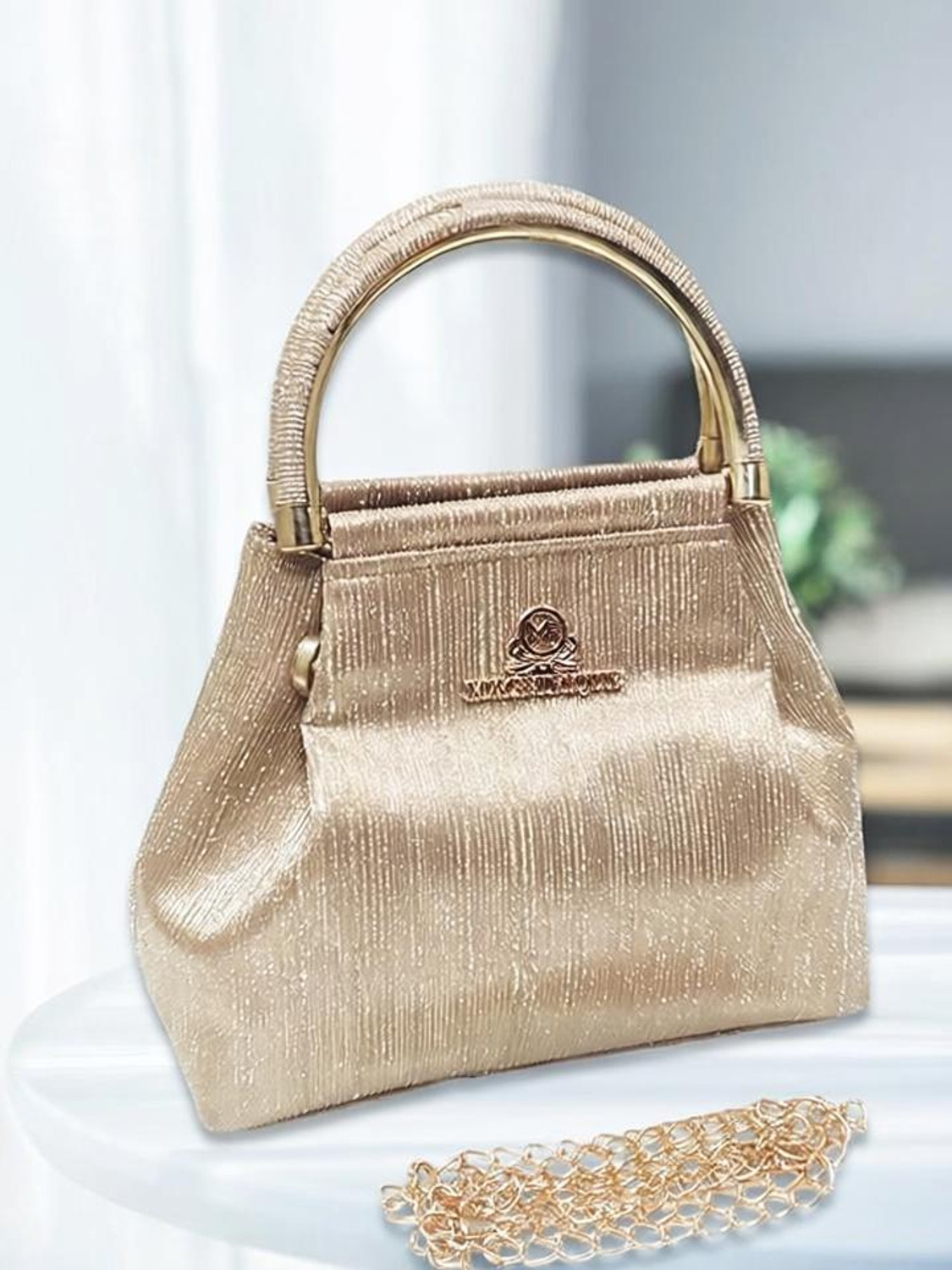 Image of magnifique Gold Sling Bag Trendy Women's Sling Bag - Stay Fashion-Forward with Style and Convenience