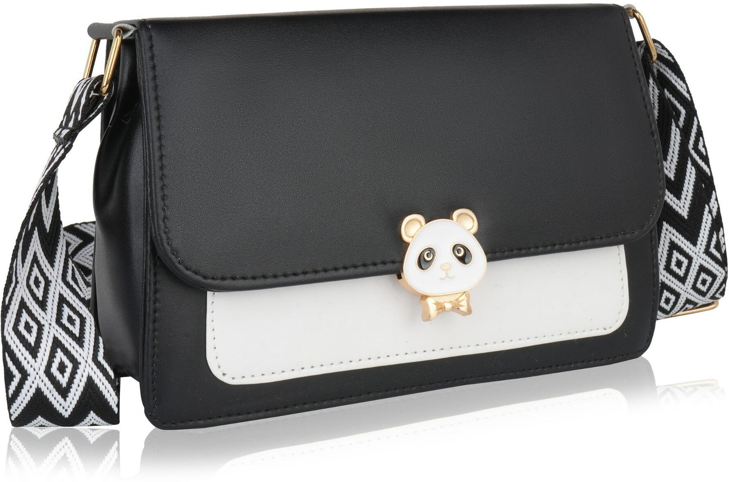 Image of PREVAILER Black Sling Bag CutePanda Urban Sling Bag