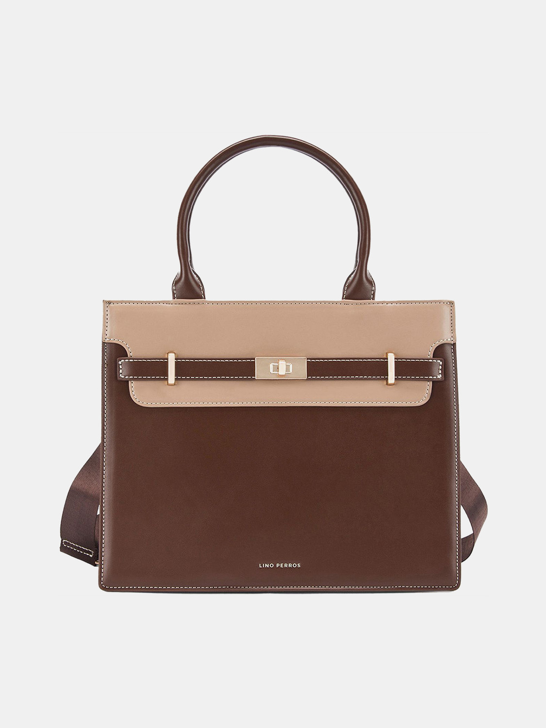 Image of LINO PERROS Brown Satchel Monroe Sable