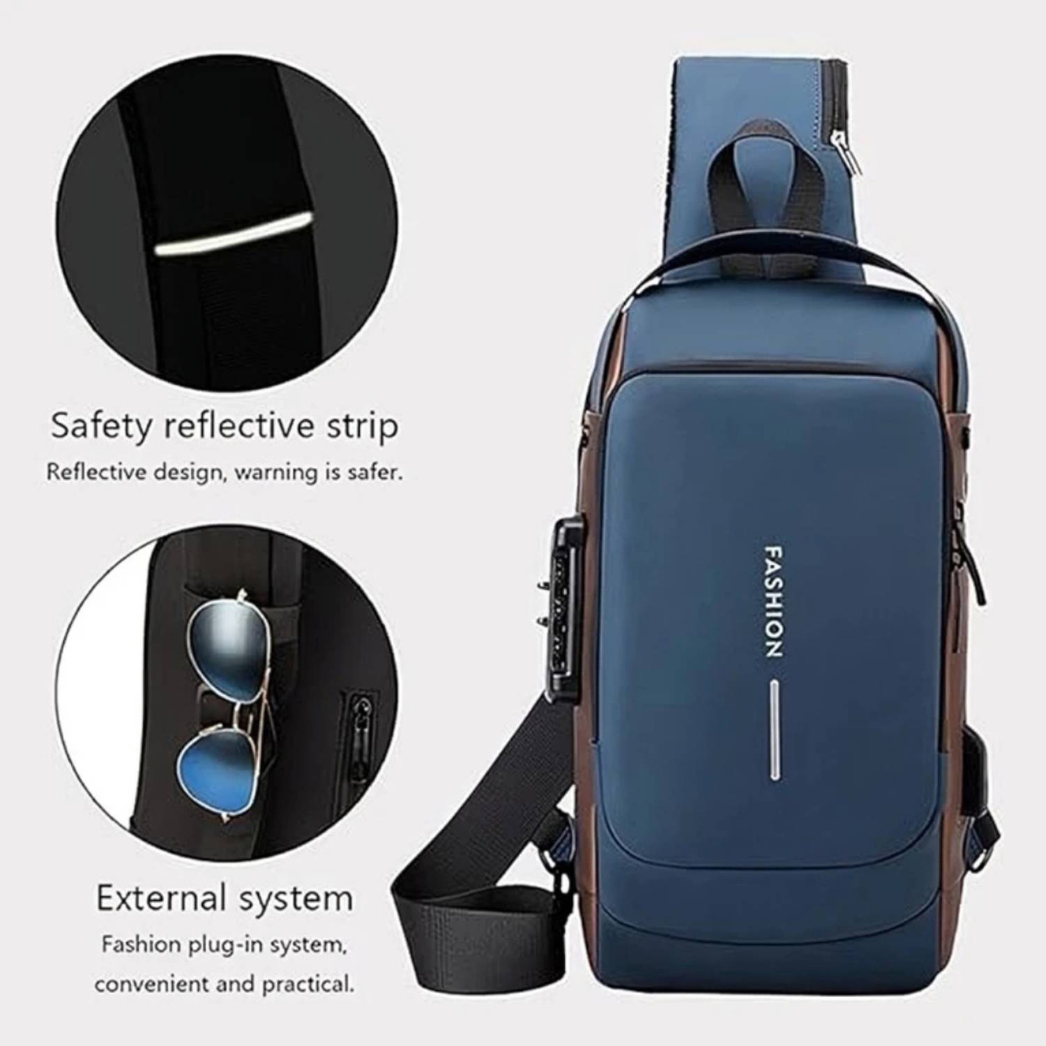 Alison Blue Shoulder Bag Sling Bag For Men - Image 4