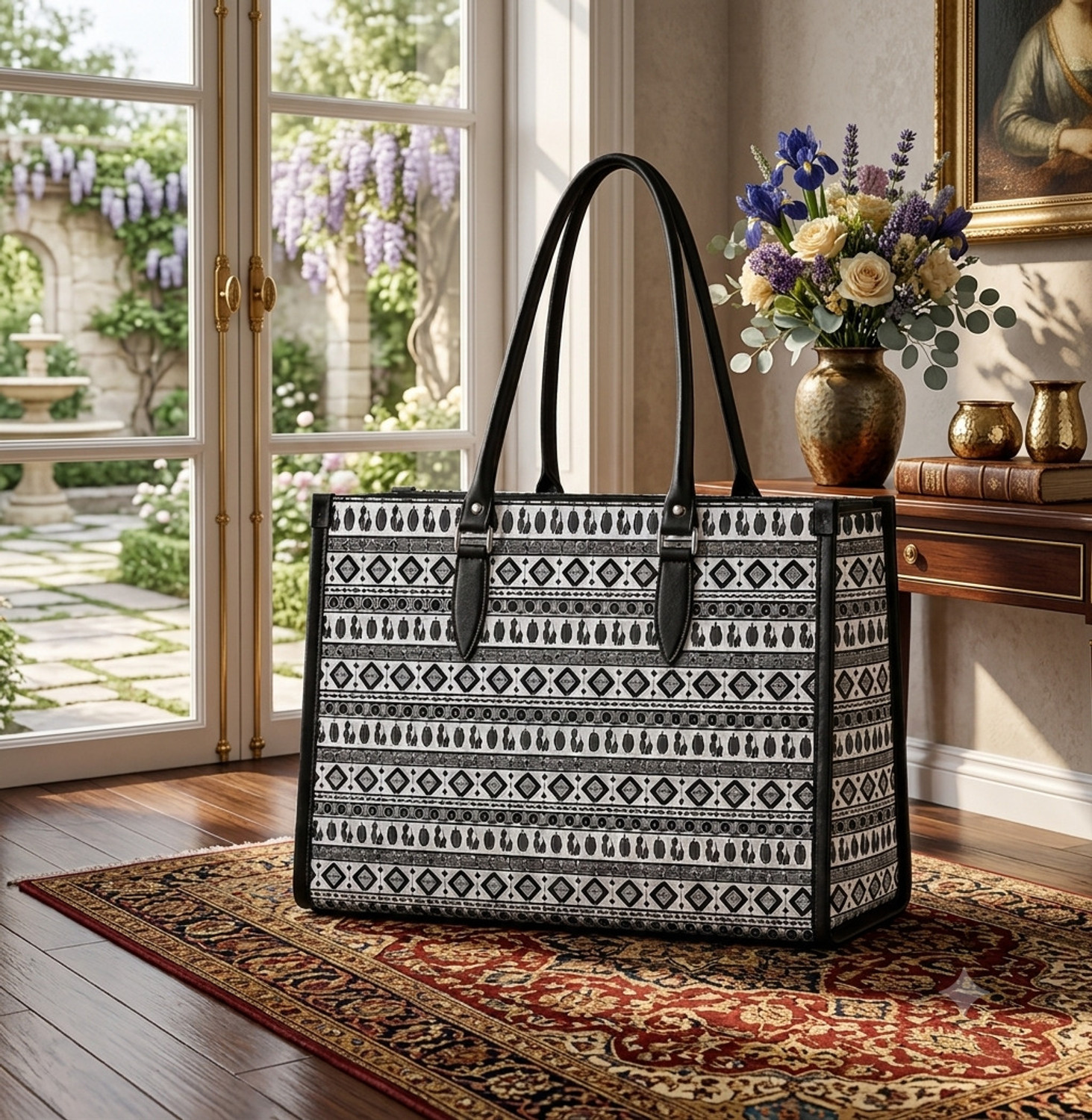 Image of RSFABFASHION Women Black, White Handbag