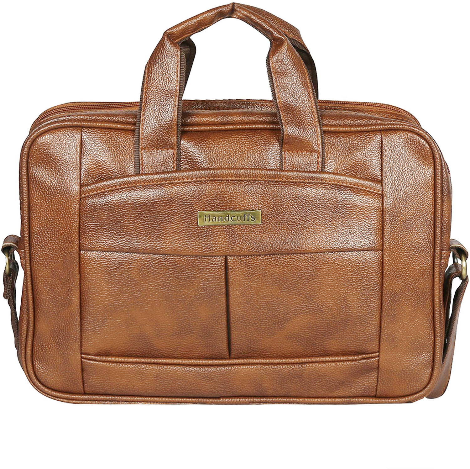 Image of HANDCUFFS Brown Sling Bag Brown Colour Leather Office Laptop Bag for Men (BFLAPBAGN18)