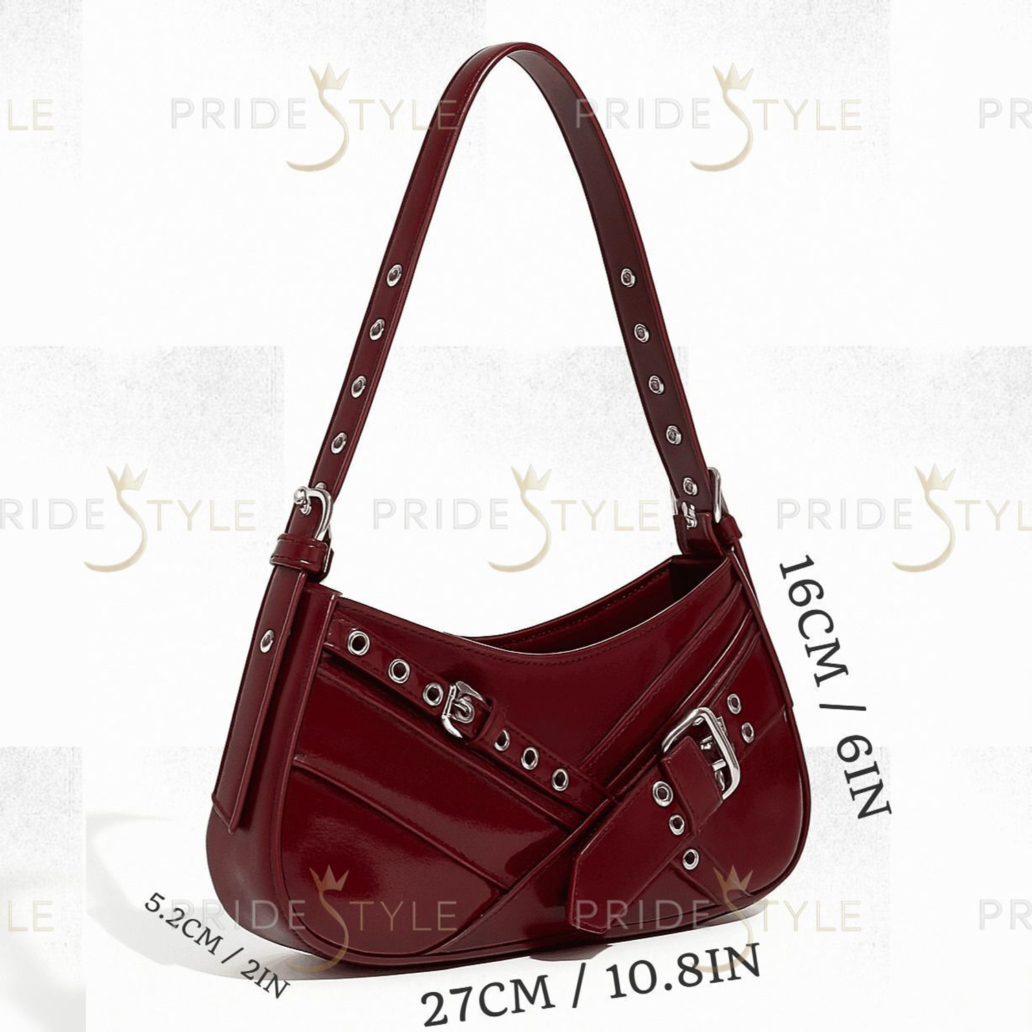 Image of LIZIQI Red Sling Bag Elegant PU Leather Shoulder Bag - Stylish & Durable.