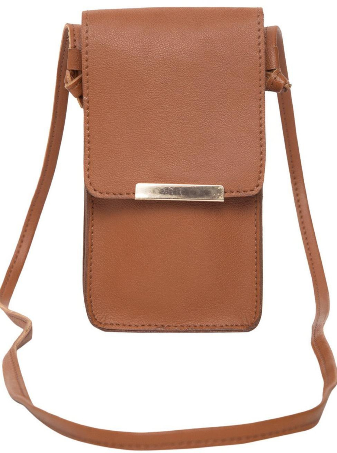 Image of lichi Tan Sling Bag Stylish Vegan Leather Ladies Purse for Mobile Cell Phone