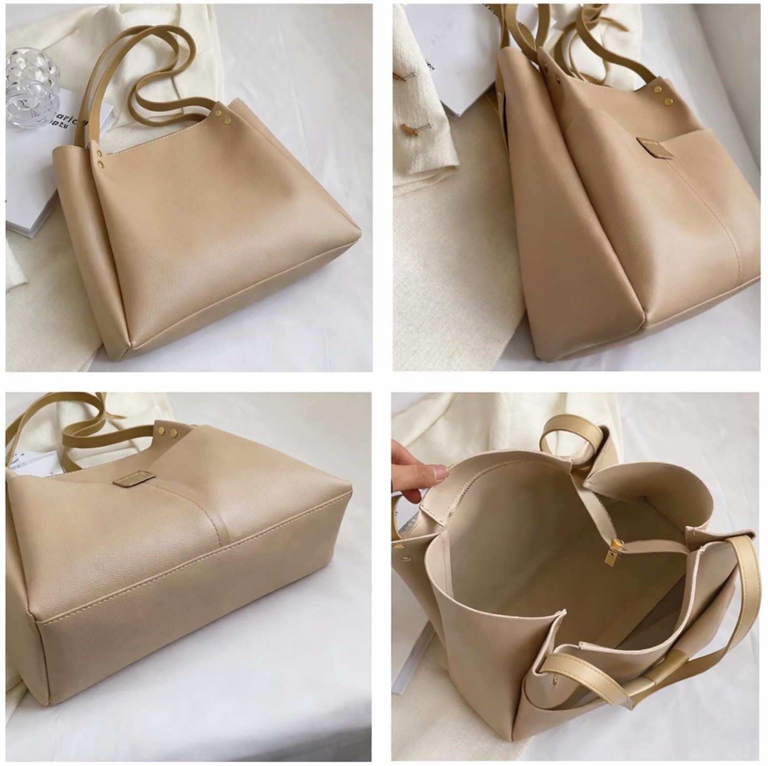 Image of Heavens Hike Beige Messenger Bag F POCKET TOTE BEIGE