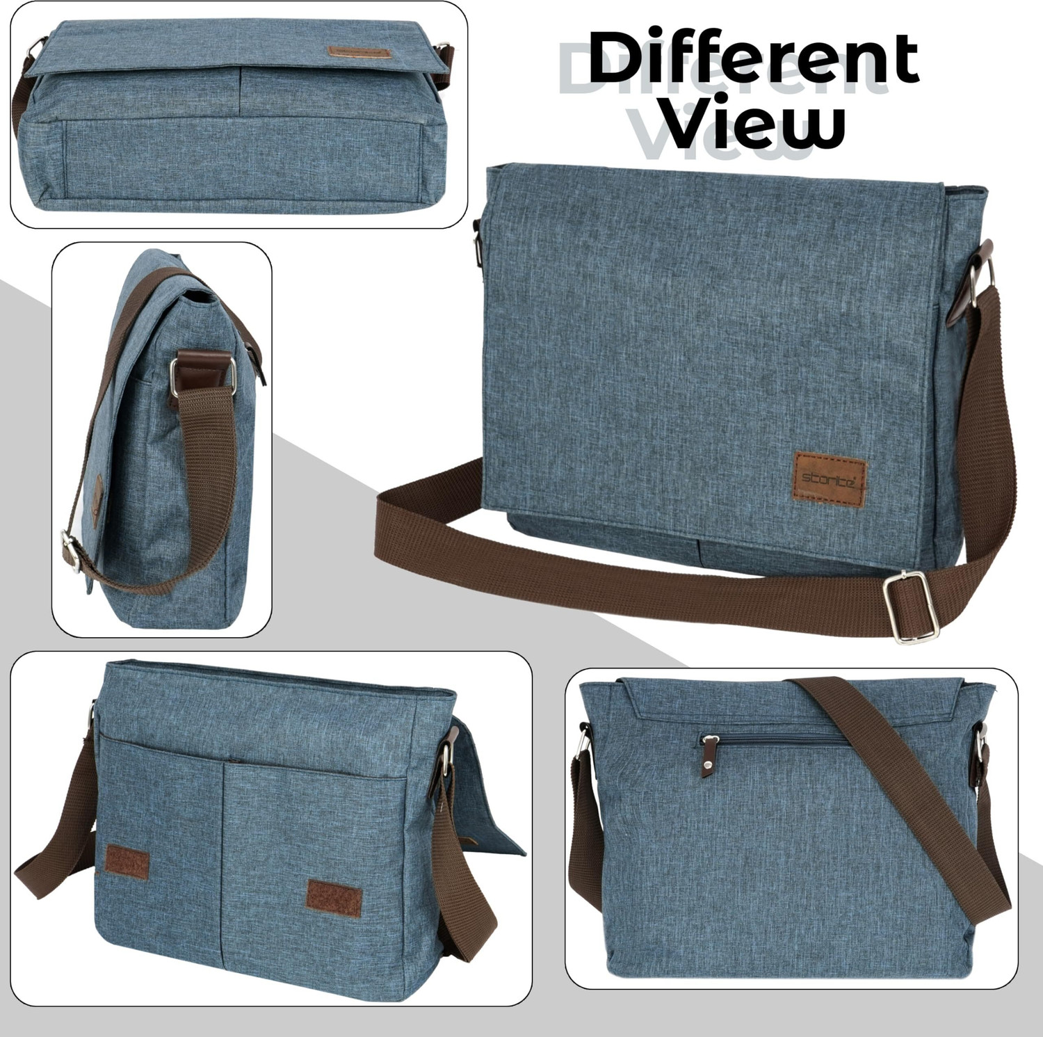 Image of STORITE Blue Sling Bag Travel Office Business Messenger One Side Shoulder Bag