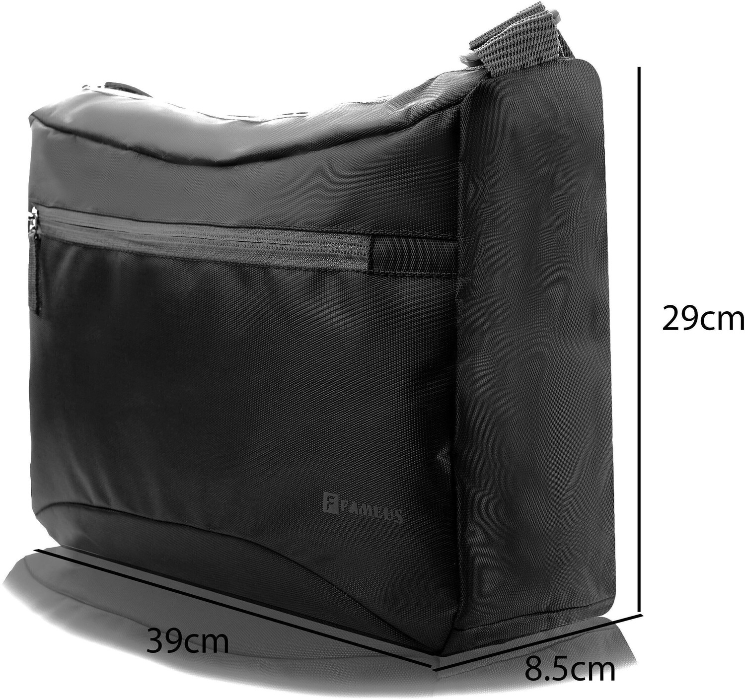 Image of FAMEUS Black Messenger Bag Stylish Light Weight Unisex Laptop Bag -Travel /Office /Business /College