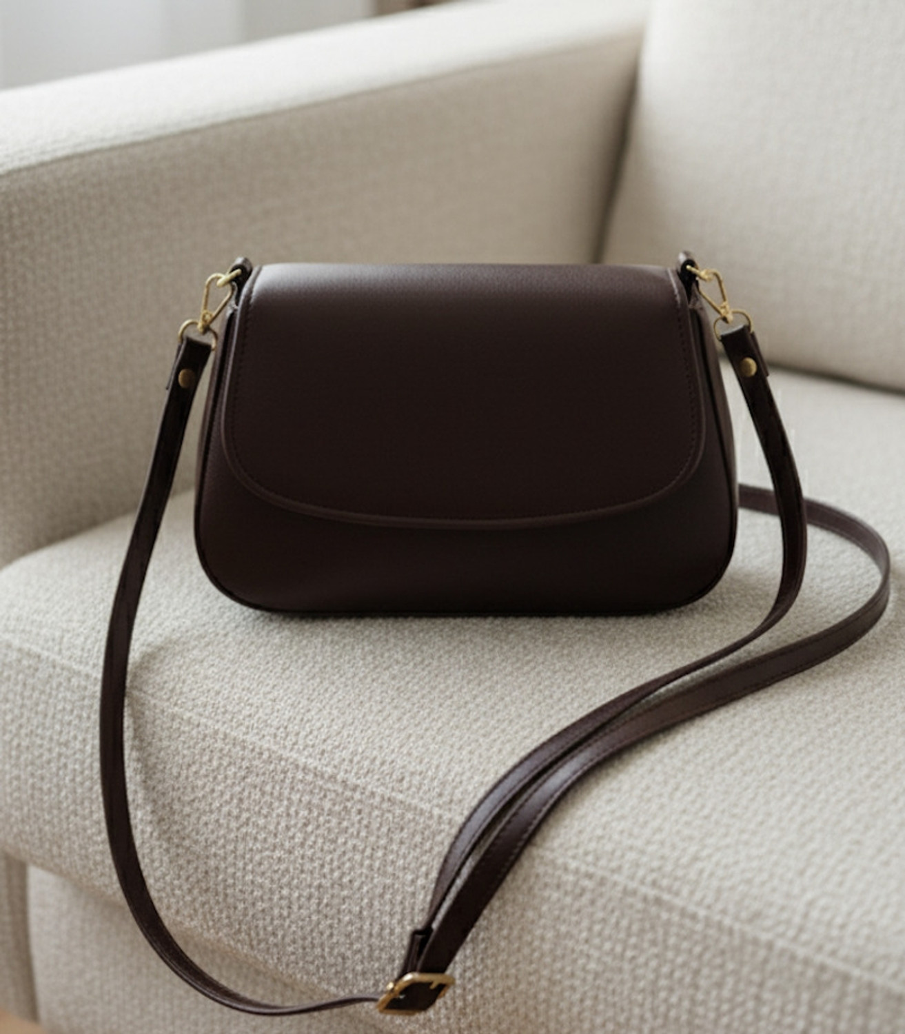 Image of BLVCK THREADZ Brown Sling Bag Classic Brown Sling Bag for Women