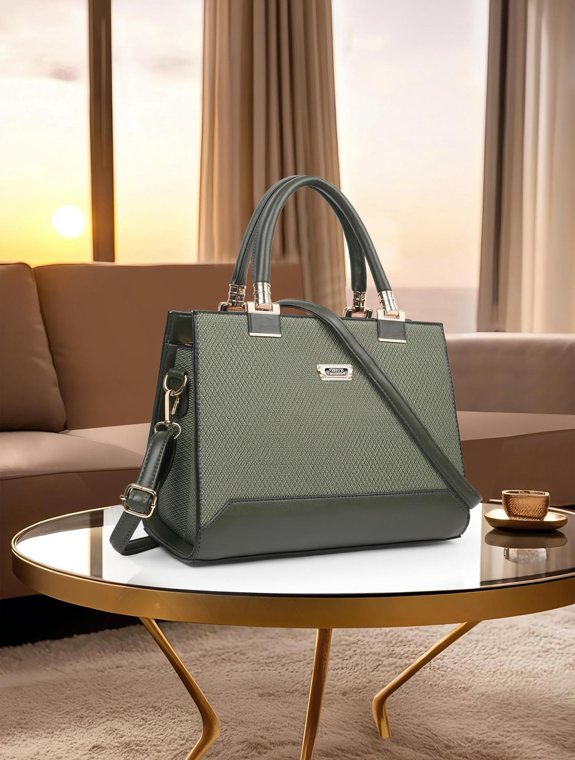 Image of Fiesto fashion Green Hand-held Bag For women and Girls