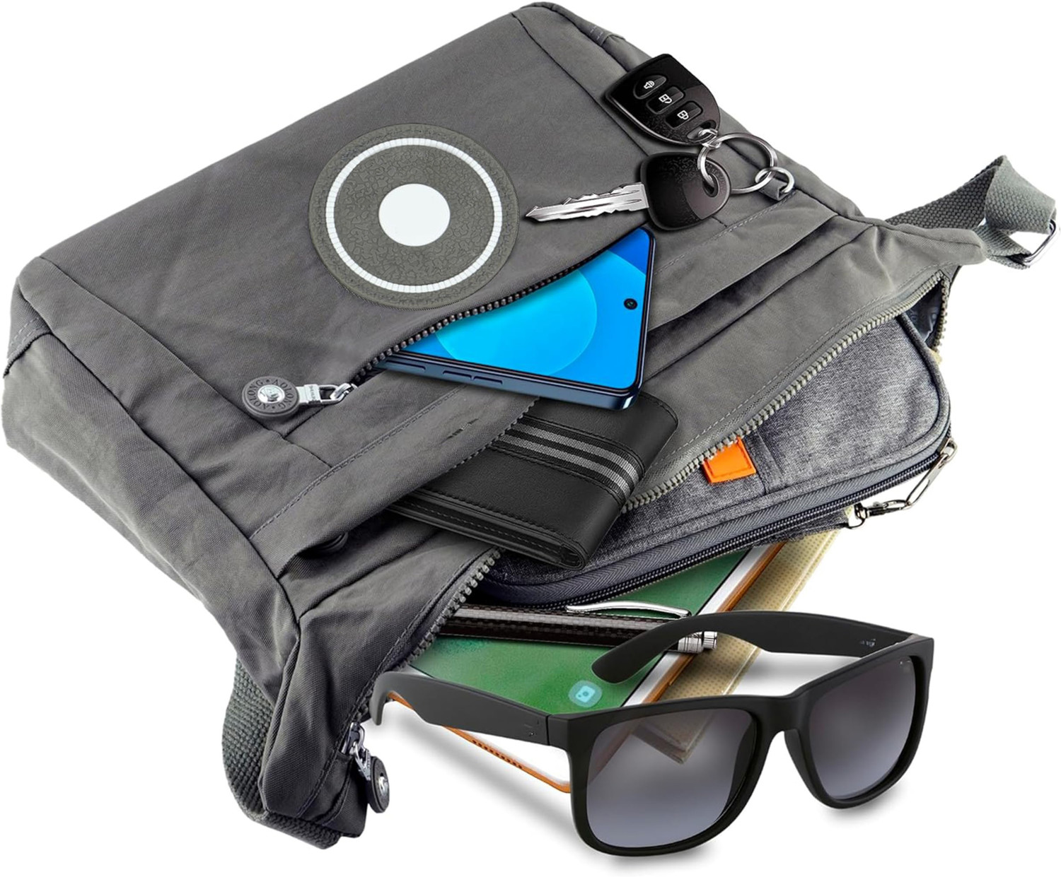 Image of SNDIA Grey Sling Bag Sling Cross Body Bag For Men Women