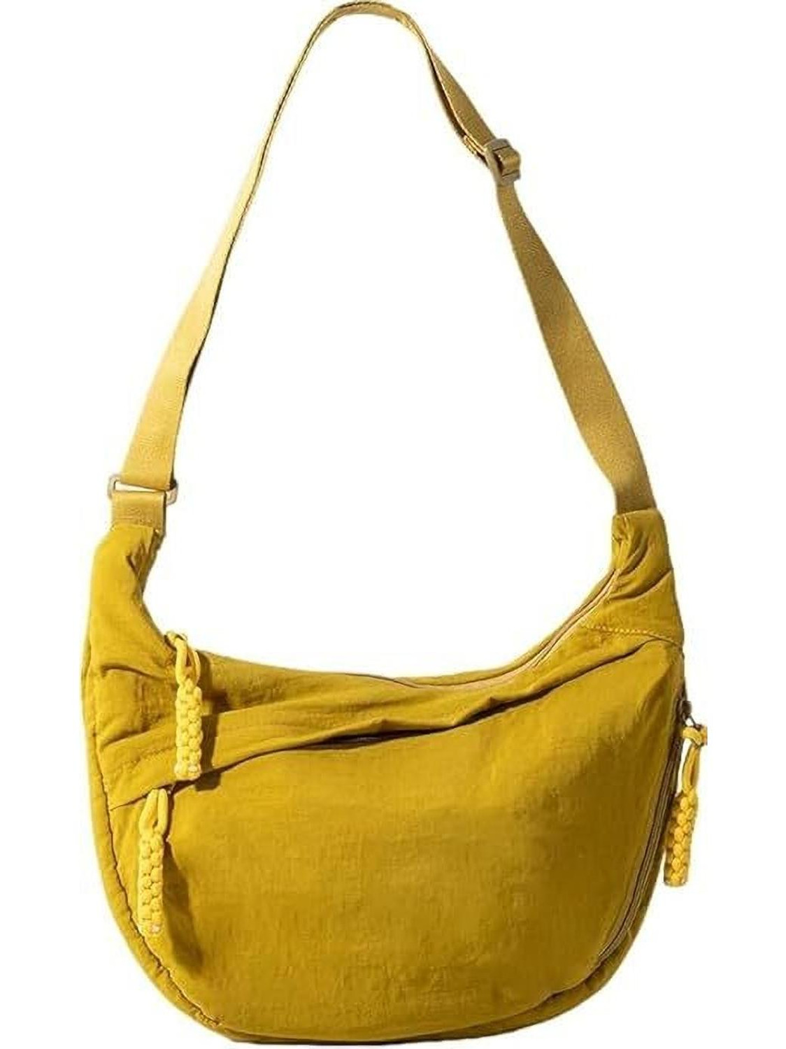 He Hari Yellow Sling Bag Travel Crossbody Crescent Bags for Women (Yellow)