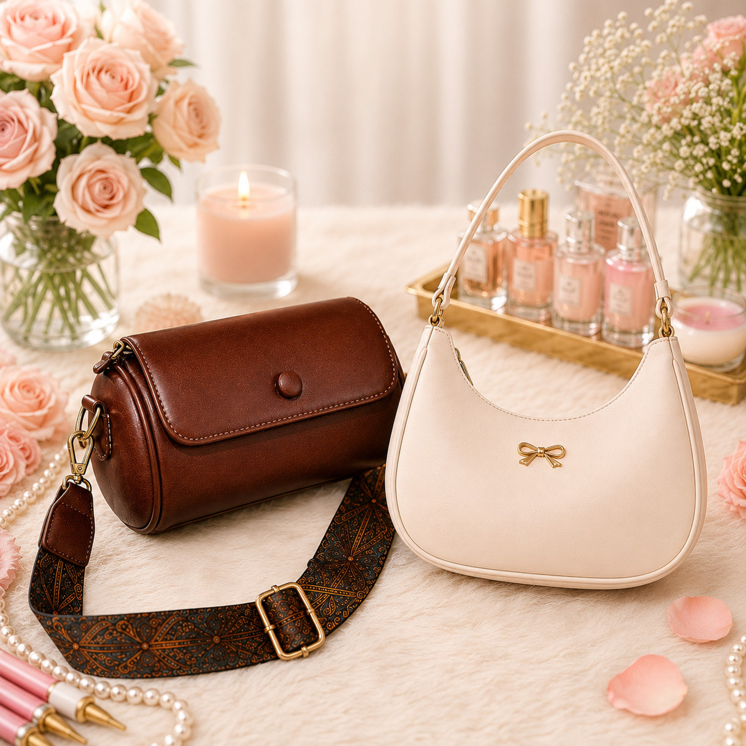 Image of PMTRA Brown Sling Bag COMBO SLING BAG FOR WOMENS