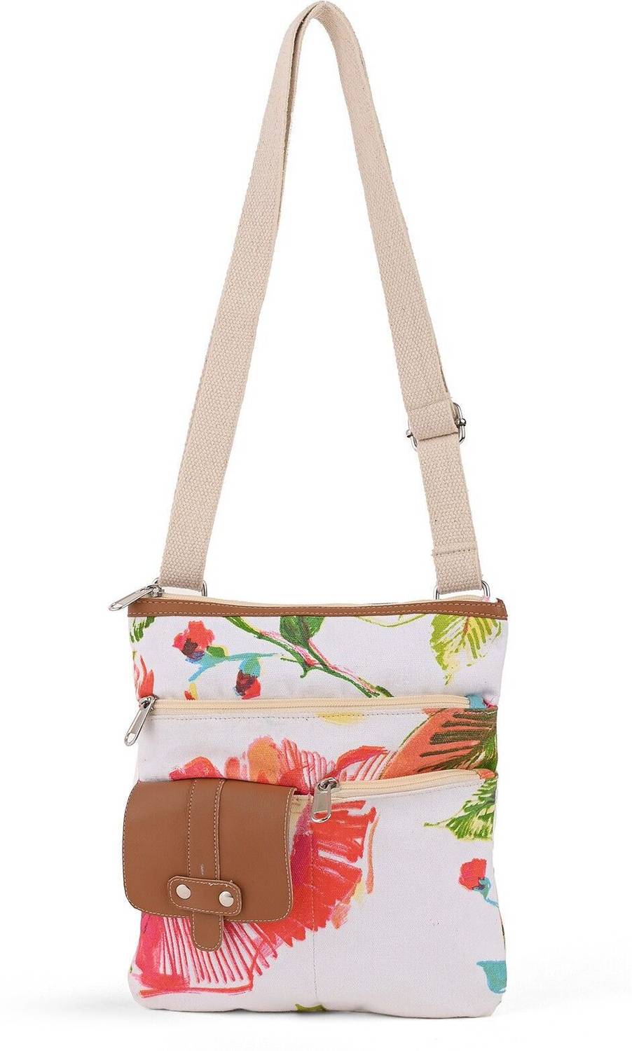 Boho Girl Multicolor, White, Pink Sling Bag Sling Bag for Women ll Cross Body Floral Printed Bag ll Small Shoulder Bags