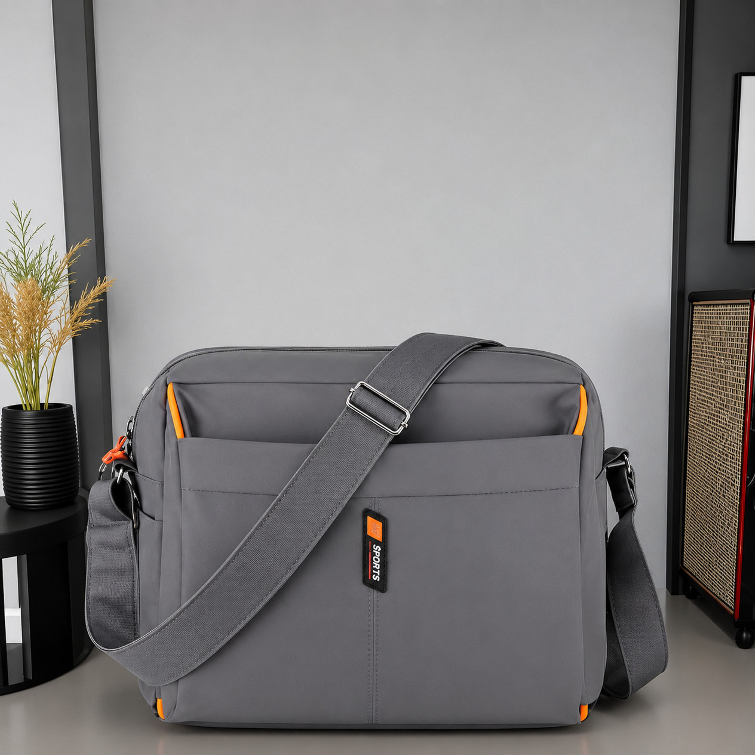 Image of SkyDuck Grey Sling Bag Unisex Messenger for Men & Women Water Resistant Travel Office