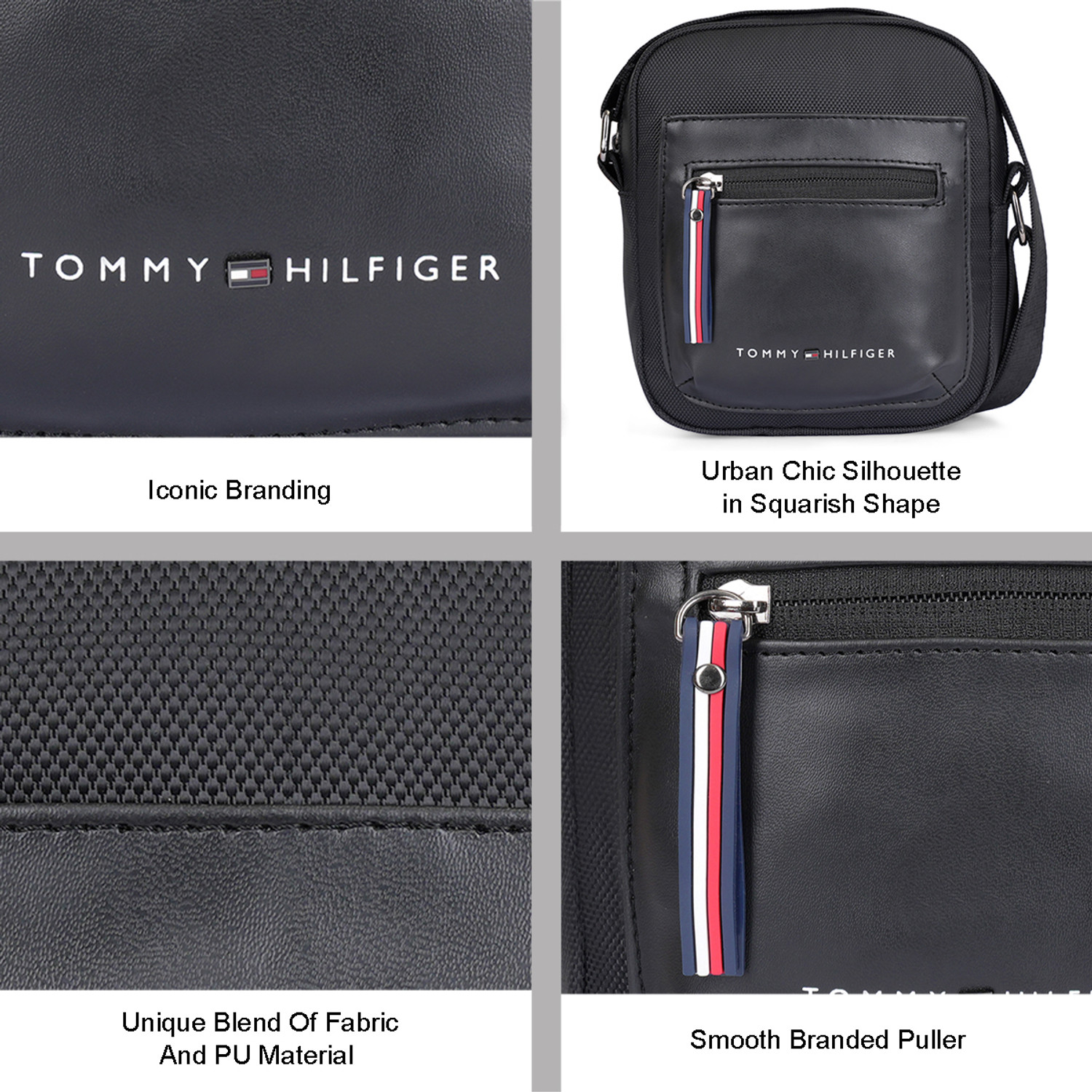 Image of TOMMY HILFIGER Black Sling Bag Pittsburg