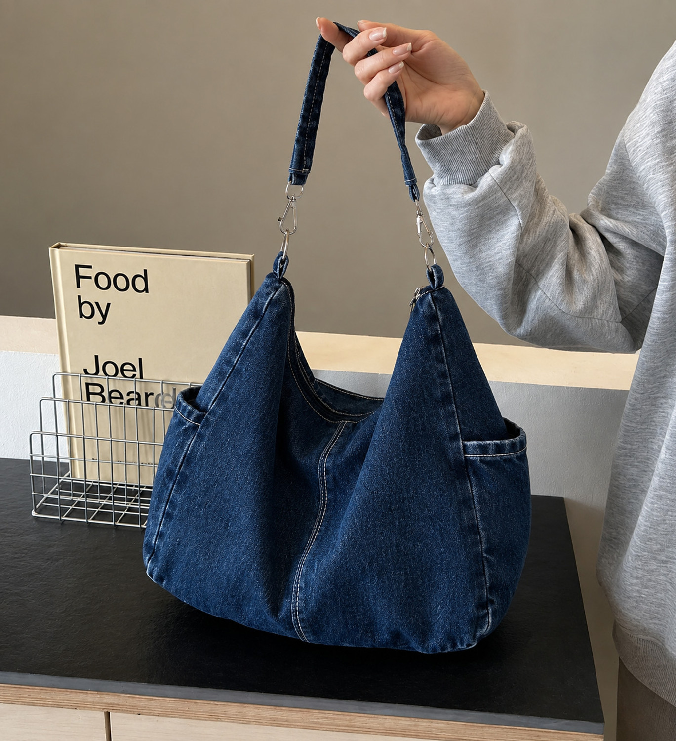Image of HaveGlam Blue Messenger Bag new denim 2 pocket handbag