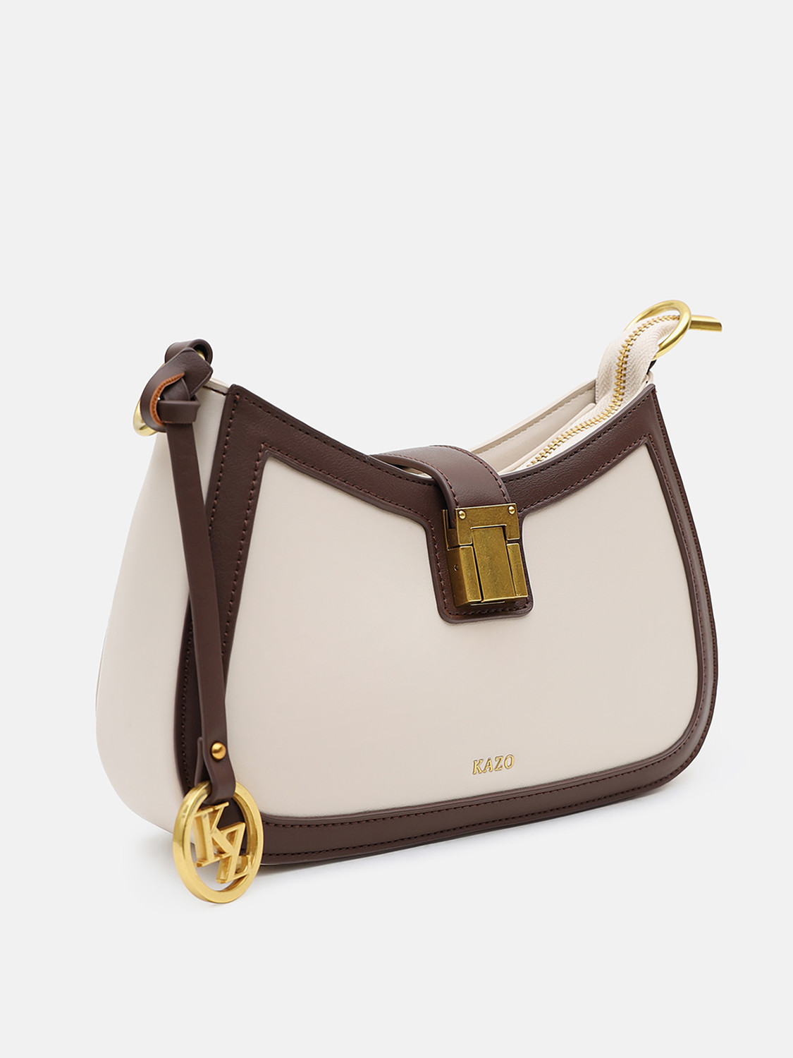 Image of KAZO White Sling Bag DT0847OFWTBRN