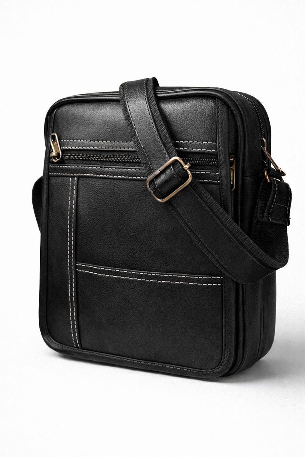 American Hunter Black Sling Bag Vegan Leather for men