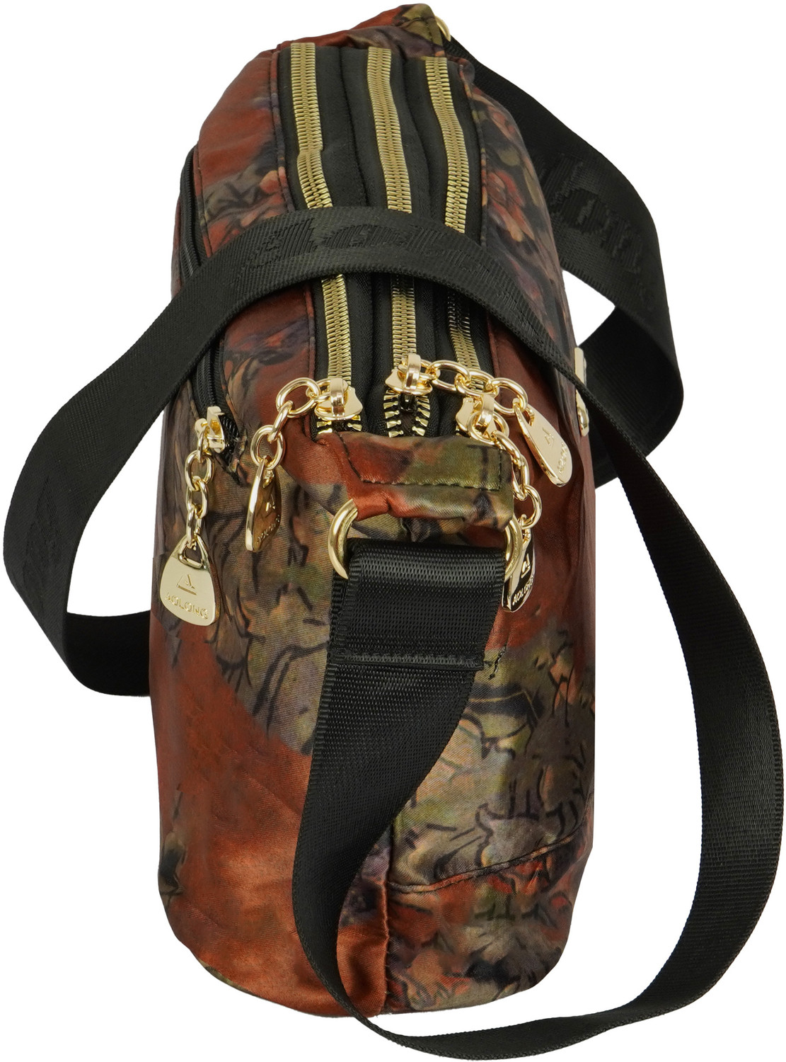 Image of STORITE Brown Sling Bag Crossbody Bag with Multi-Compartment With Adjustable Shoulder Strap
