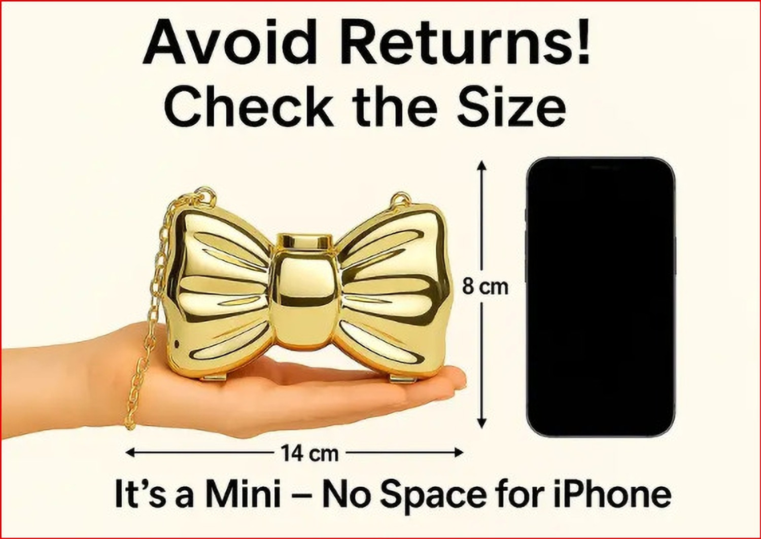 Image of THE SASSY BAE STUDIO Gold Clutch BOW SHAPED GOLD MINI CLUTCH-METALIC SLING FOR WOMEN