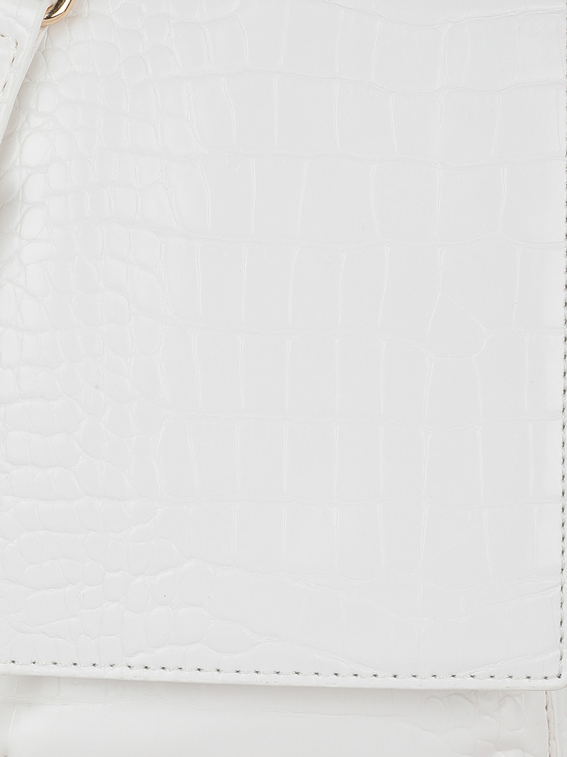 Image of Globus White Sling Bag Women White Animal Effect Small Rectangular Party Sling Bag