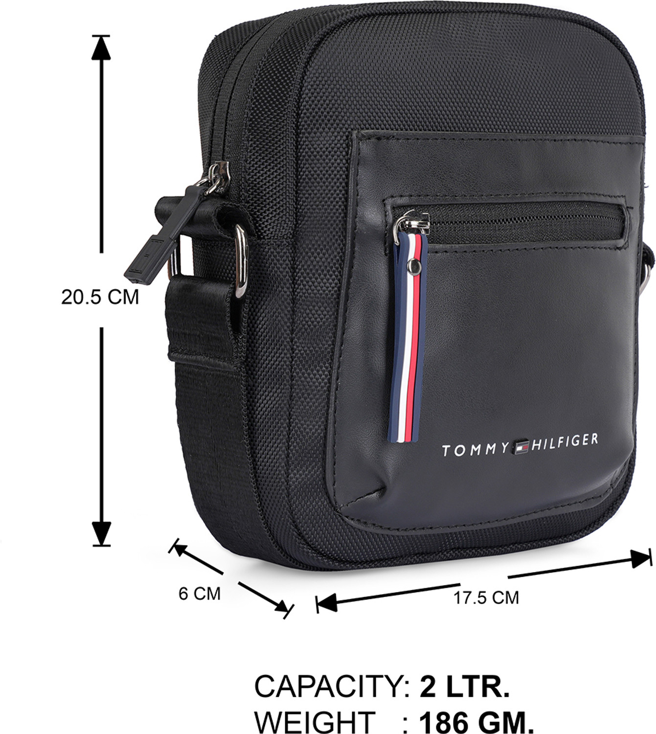 Image of TOMMY HILFIGER Black Sling Bag Pittsburg