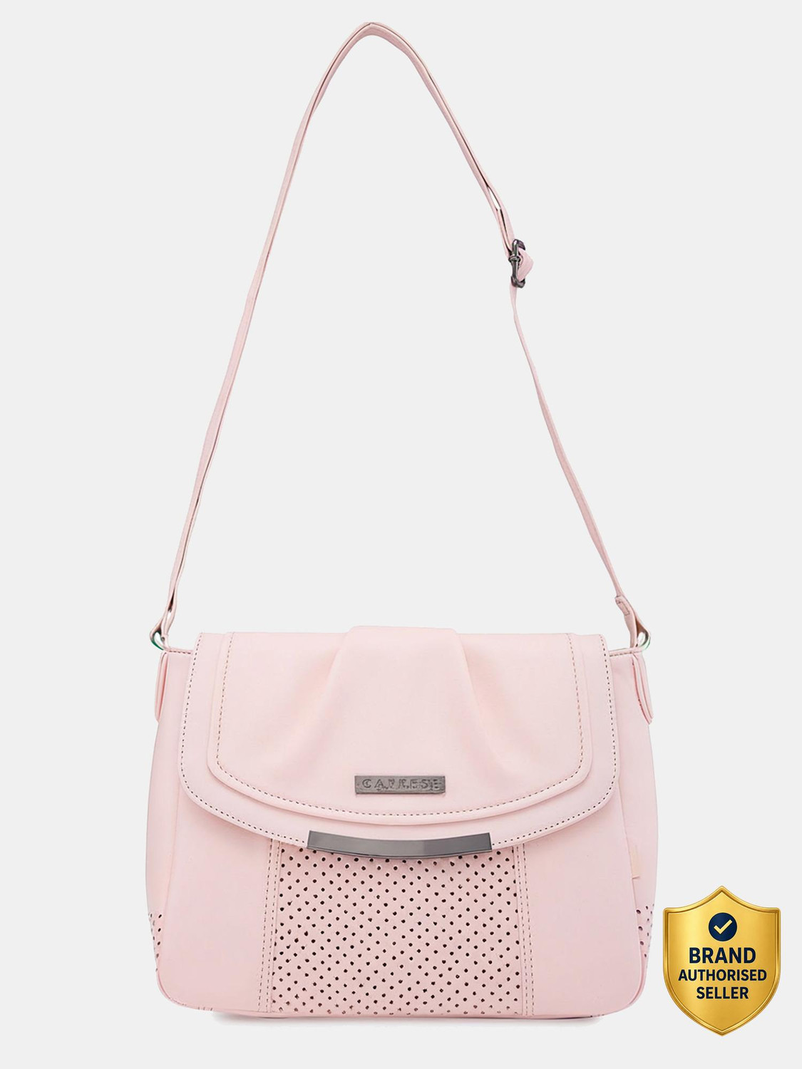 Image of Caprese Pink Sling Bag Dia 6 Liters Medium Sling Bag for Women with Adjustable Strap (Pink)
