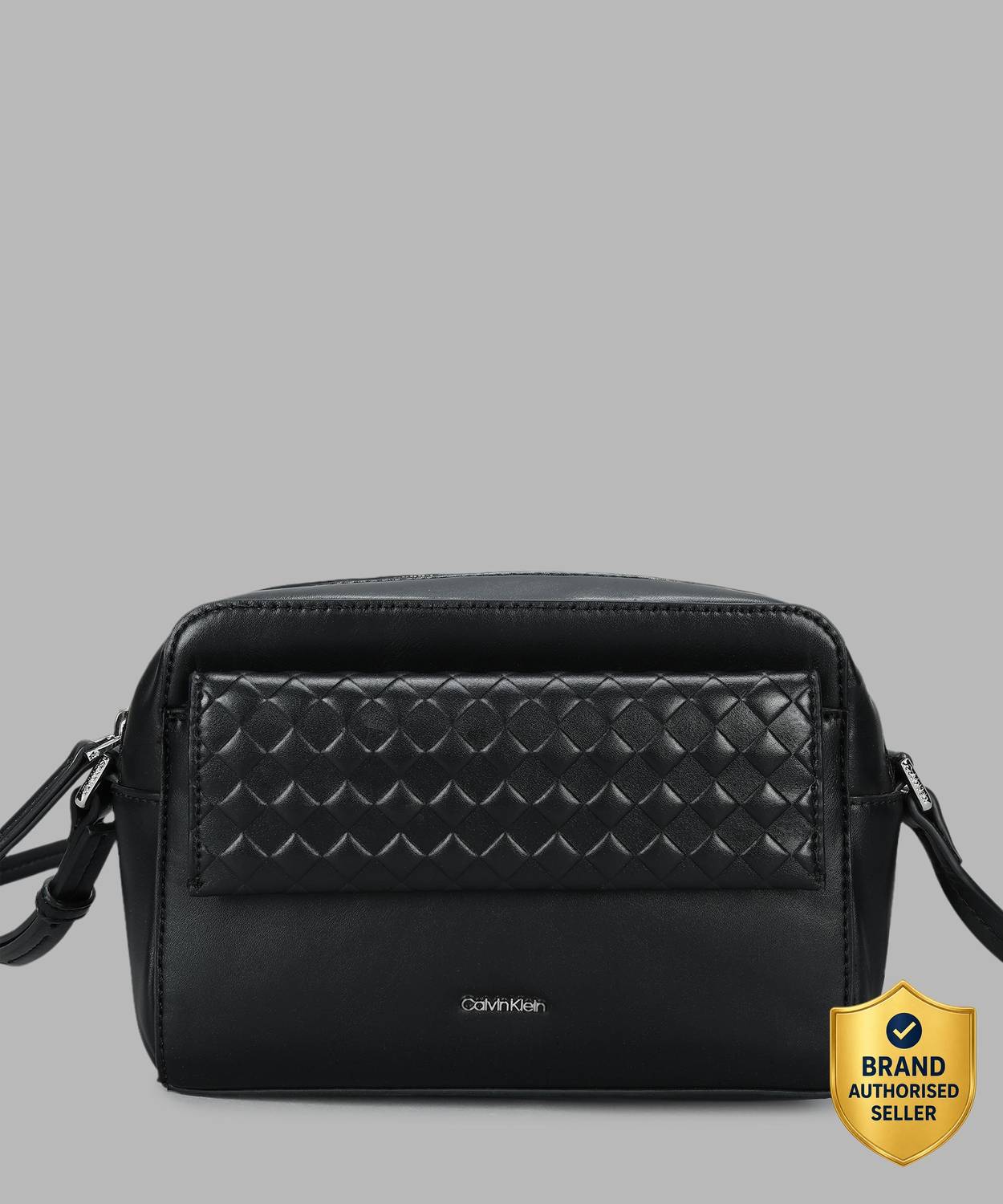 Calvin Klein Black Sling Bag CALVIN MINI QUILT CAMERA BAG