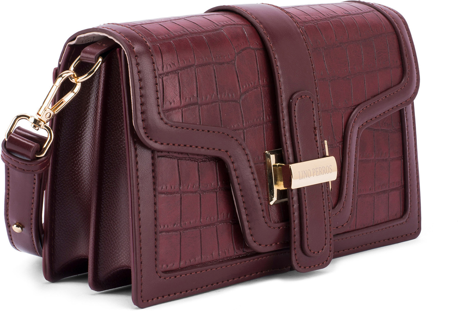 Image of LINO PERROS Maroon Sling Bag Voyage Shoulder
