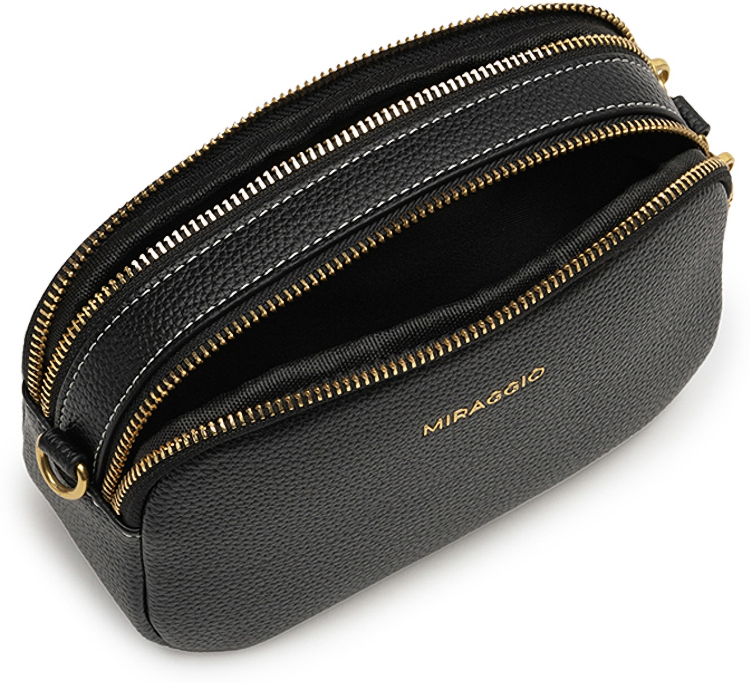 Image of Miraggio Black Sling Bag Beck Crossbody Bag