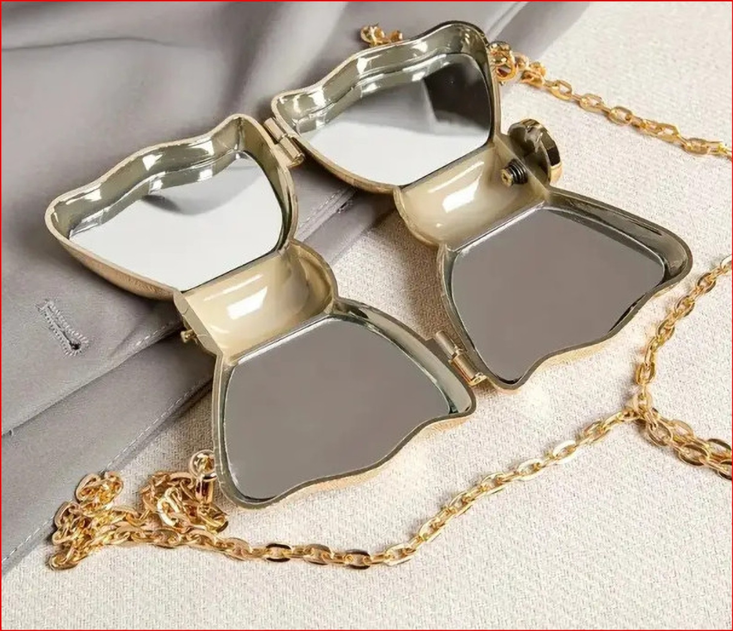 Image of THE SASSY BAE STUDIO Gold Clutch BOW SHAPED GOLD MINI CLUTCH-METALIC SLING FOR WOMEN