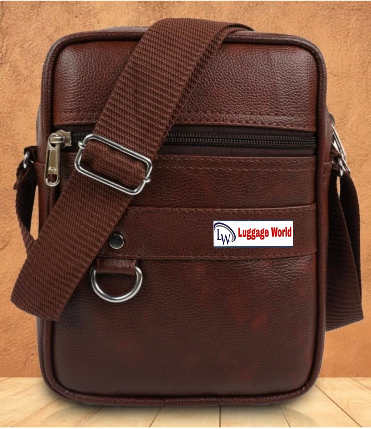 Image of LUGGAGE WORLD Brown Sling Bag Cross-Body Sling Kit Messenger Bag|Side Bag|Men Women Stylish Small Travel