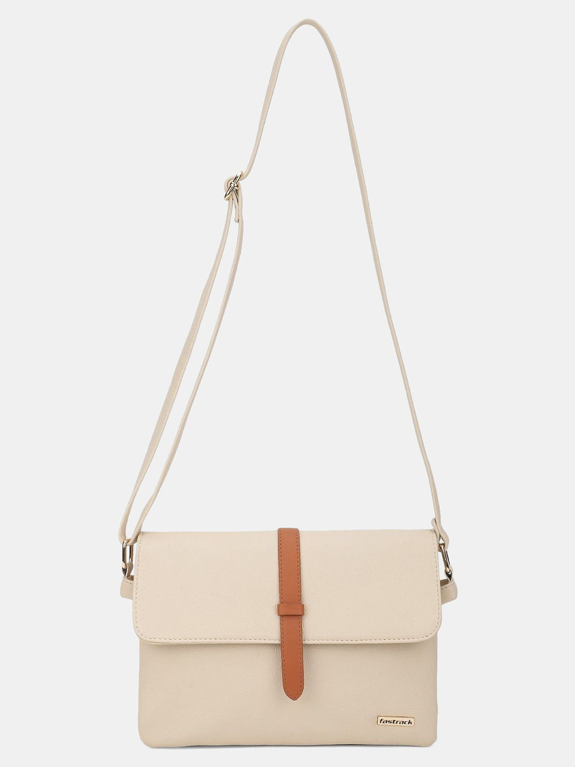 Image of Fastrack Beige Sling Bag Milled