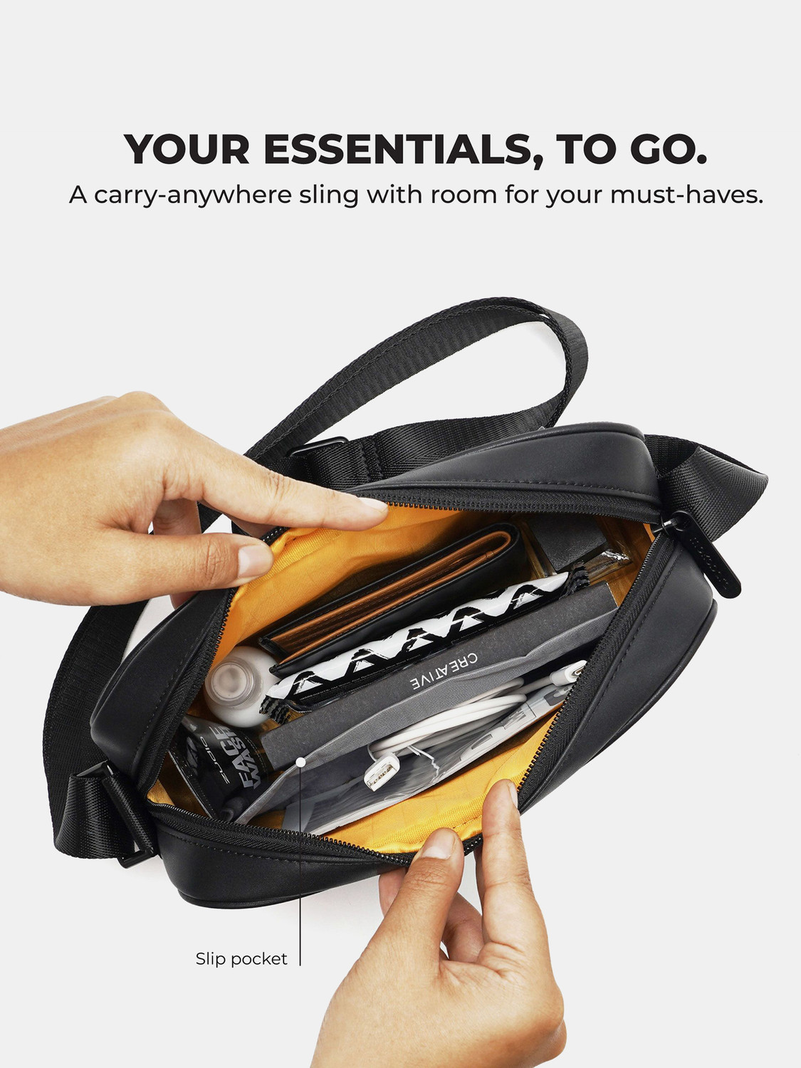Image of Mokobara Black Men & Women Sling Bag The Friday