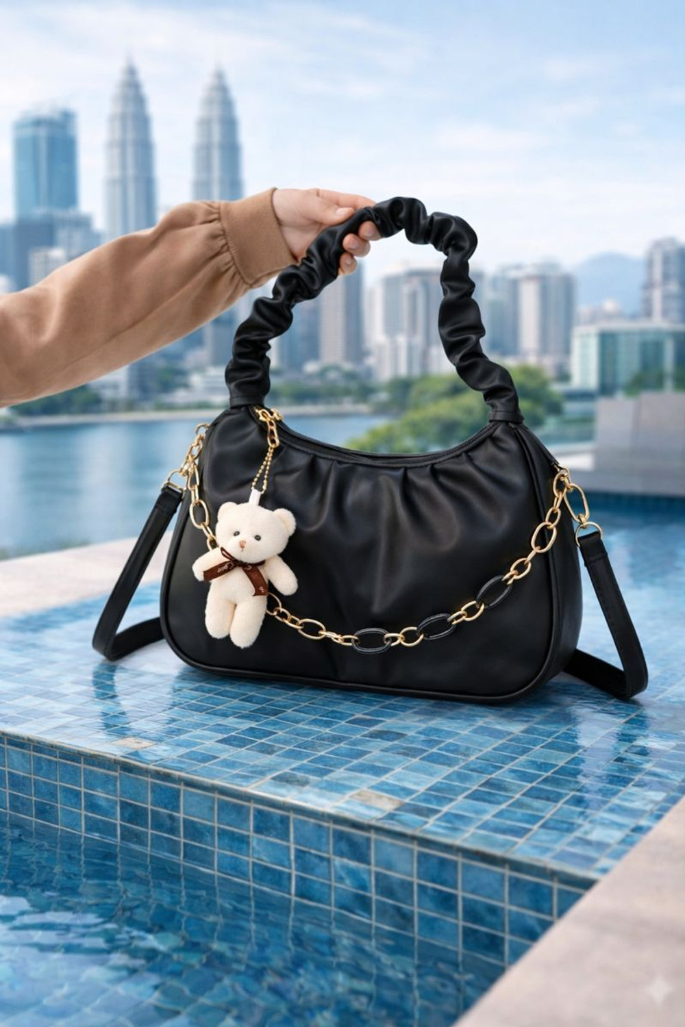 Image of Style-Carry Black Sling Bag Auralux