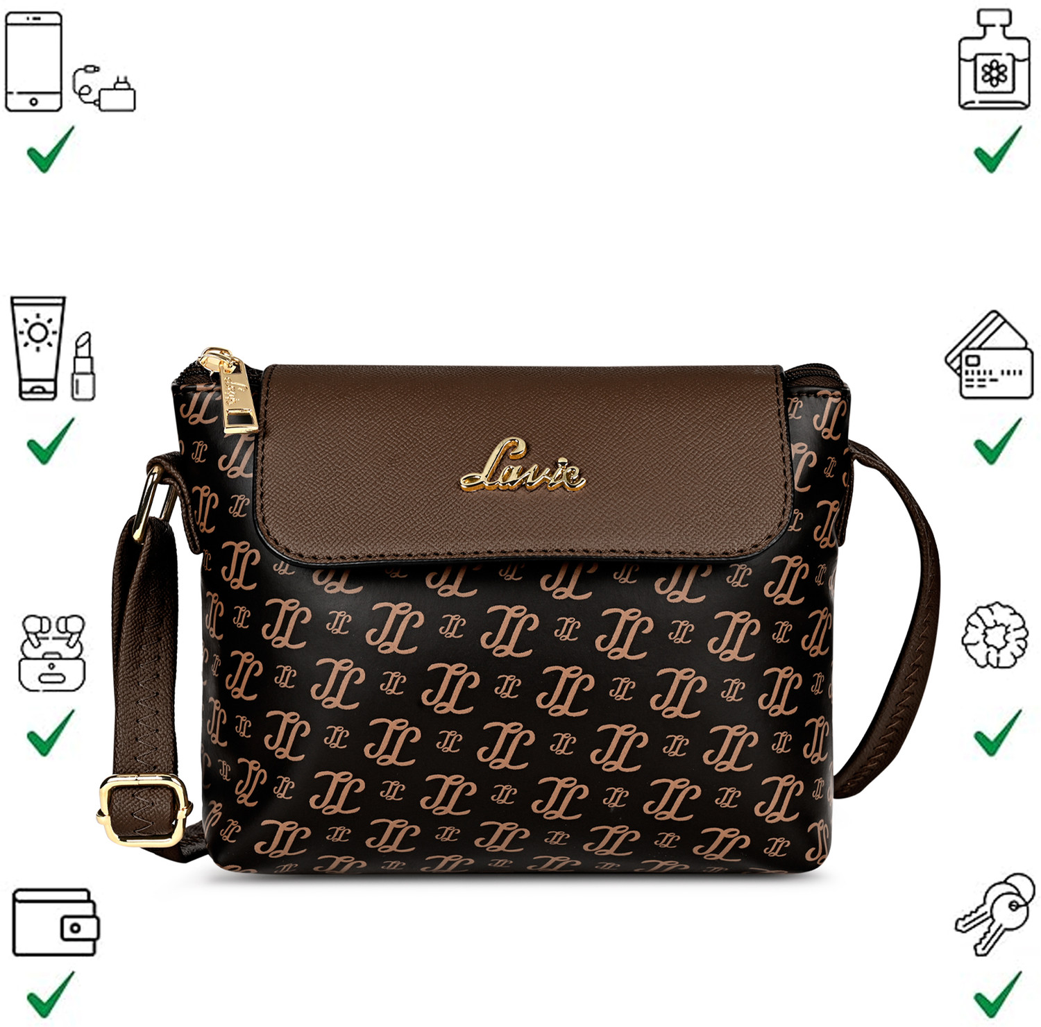 Image of LAVIE Brown Sling Bag Rio