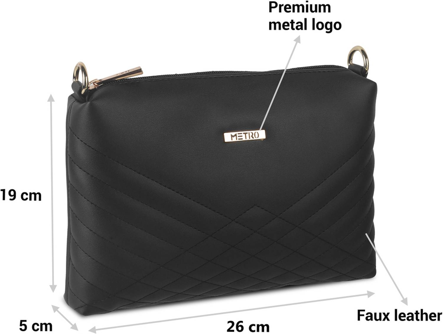 METRO Black Sling Bag 66-7352 - Image 3