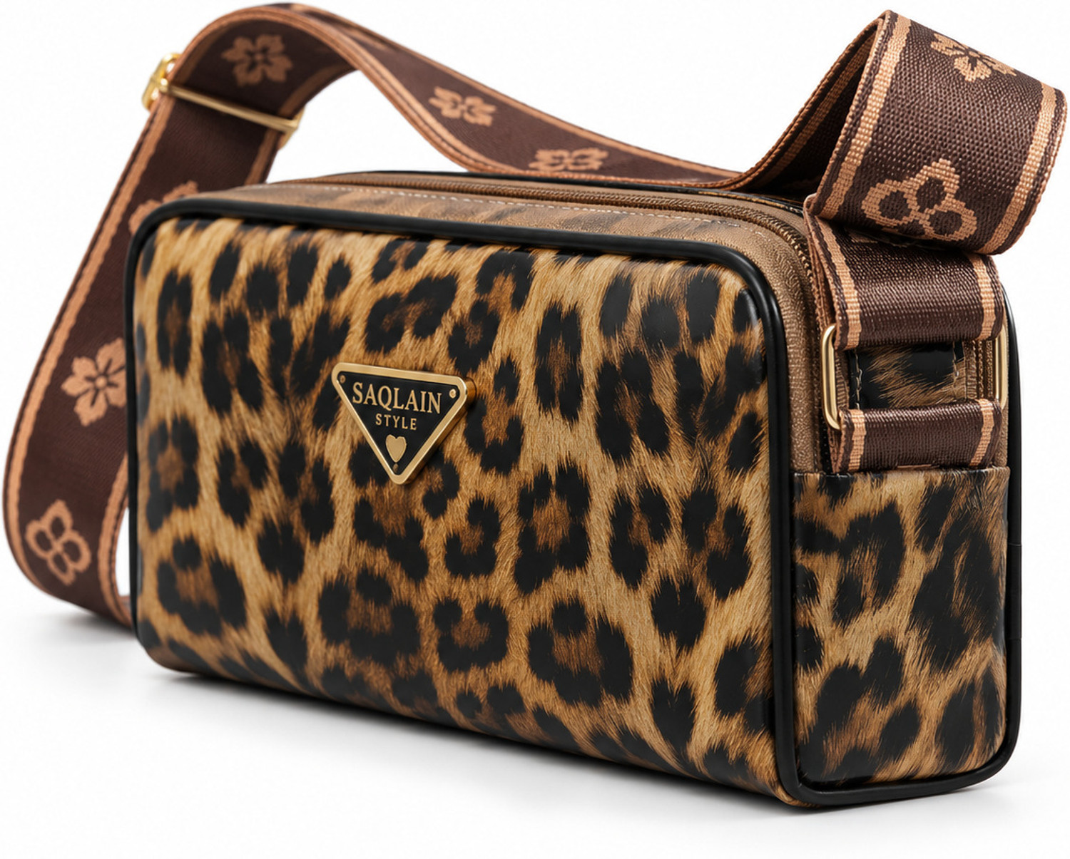 Image of BELLORAFASHION Tan Women Sling Bag Women's Leopard Print Sling Bag | Stylish Crossbody Shoulder Bag