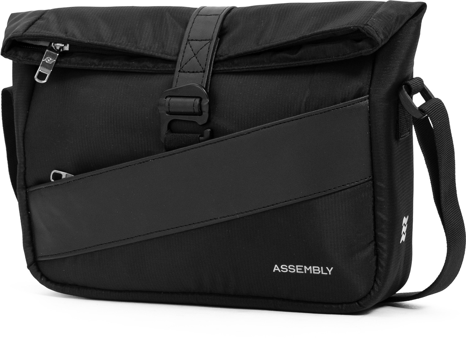 Image of Assembly Black Sling Bag Oblique Everyday Travel Crossbody Sling