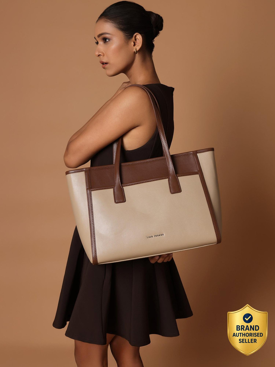 Image of LINO PERROS Beige Tote Beige Tote Bag