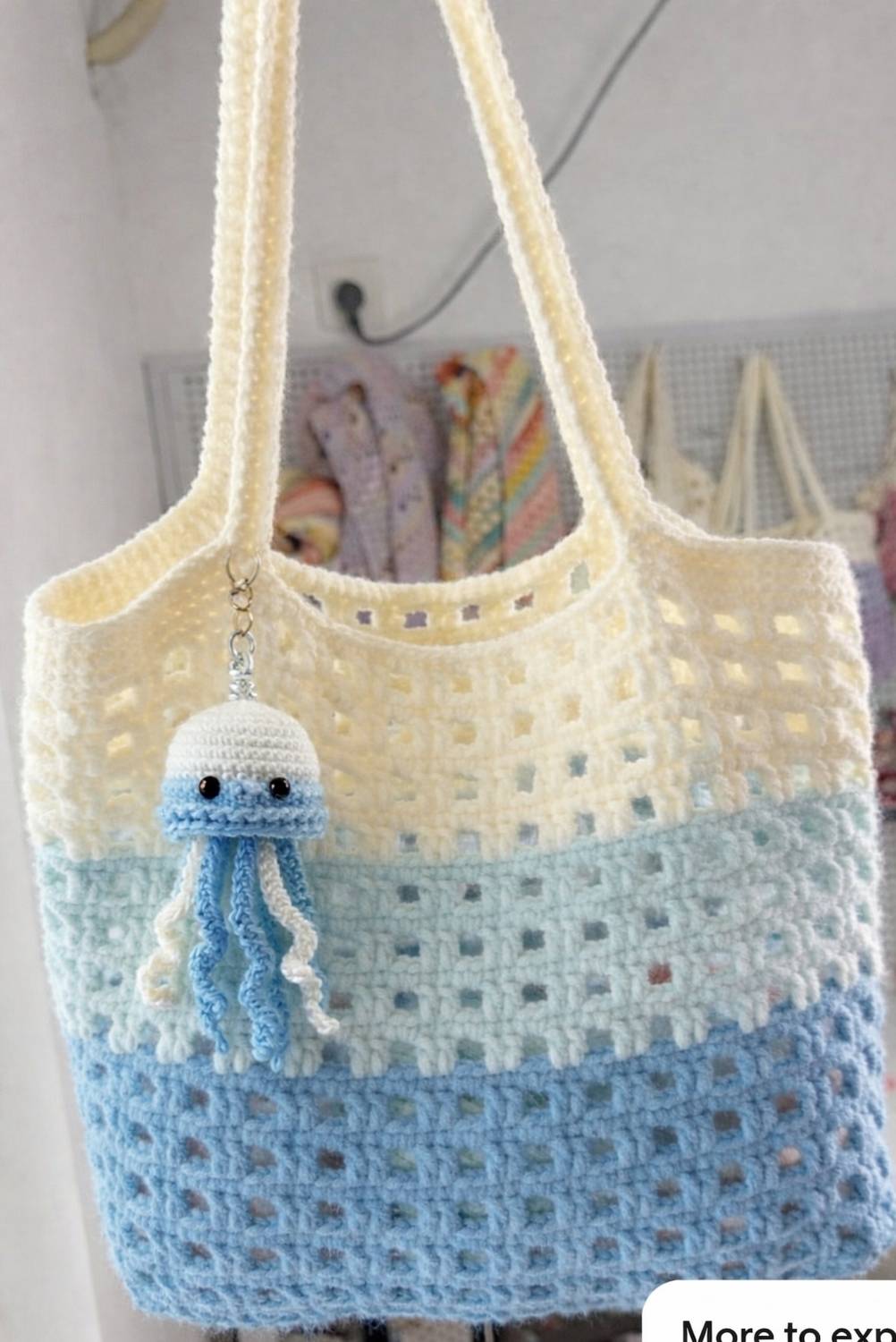 Somsom Blue Tote Crochet Bag