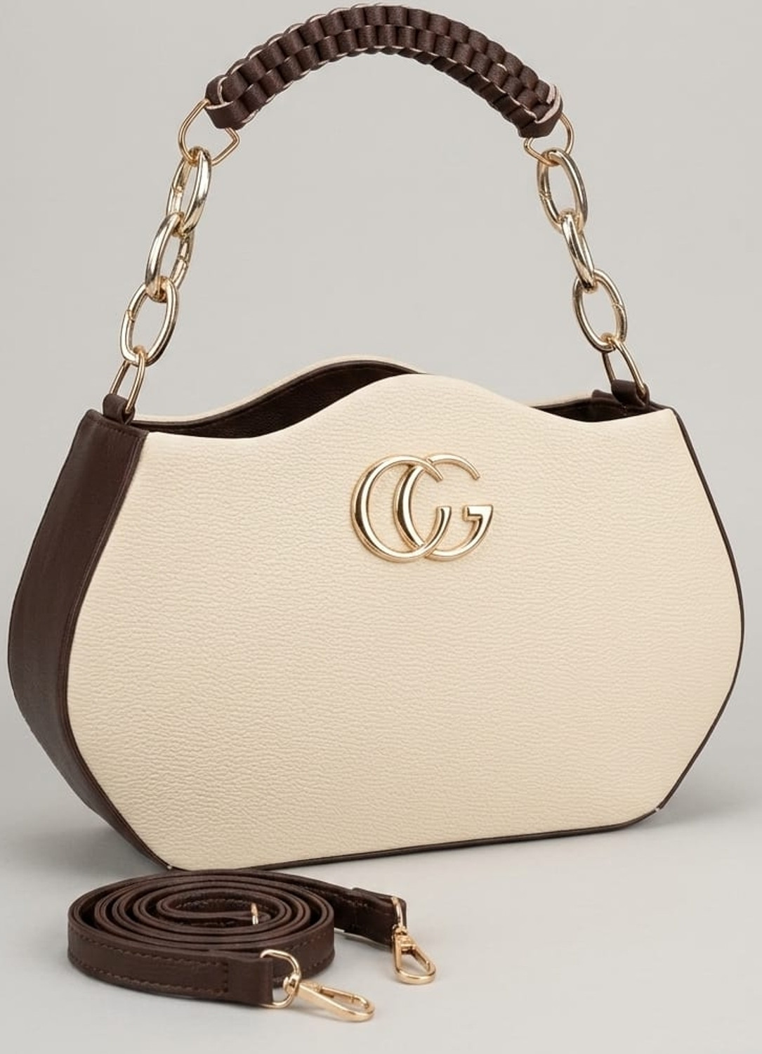 Image of Style Corner Brown Sling Bag Dual coloured Apple sling