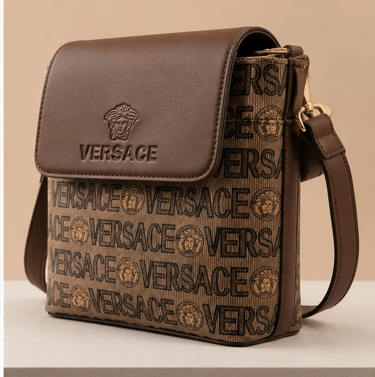 Image of ATE Brown Sling Bag Brown Men & Women Sling Bag Vrscbrn 1.2