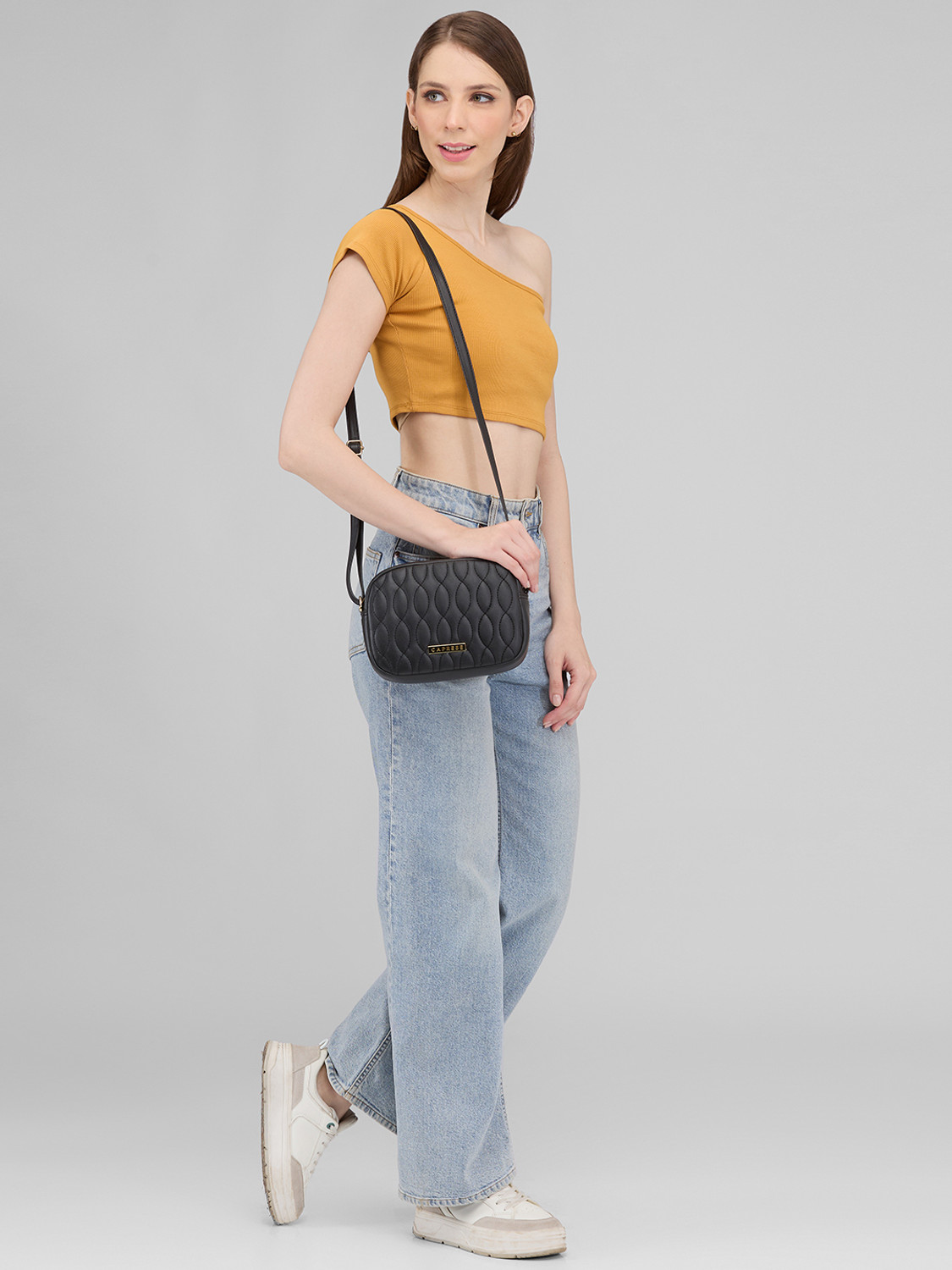 Image of Caprese Black Sling Bag Mubi Sling Small Black