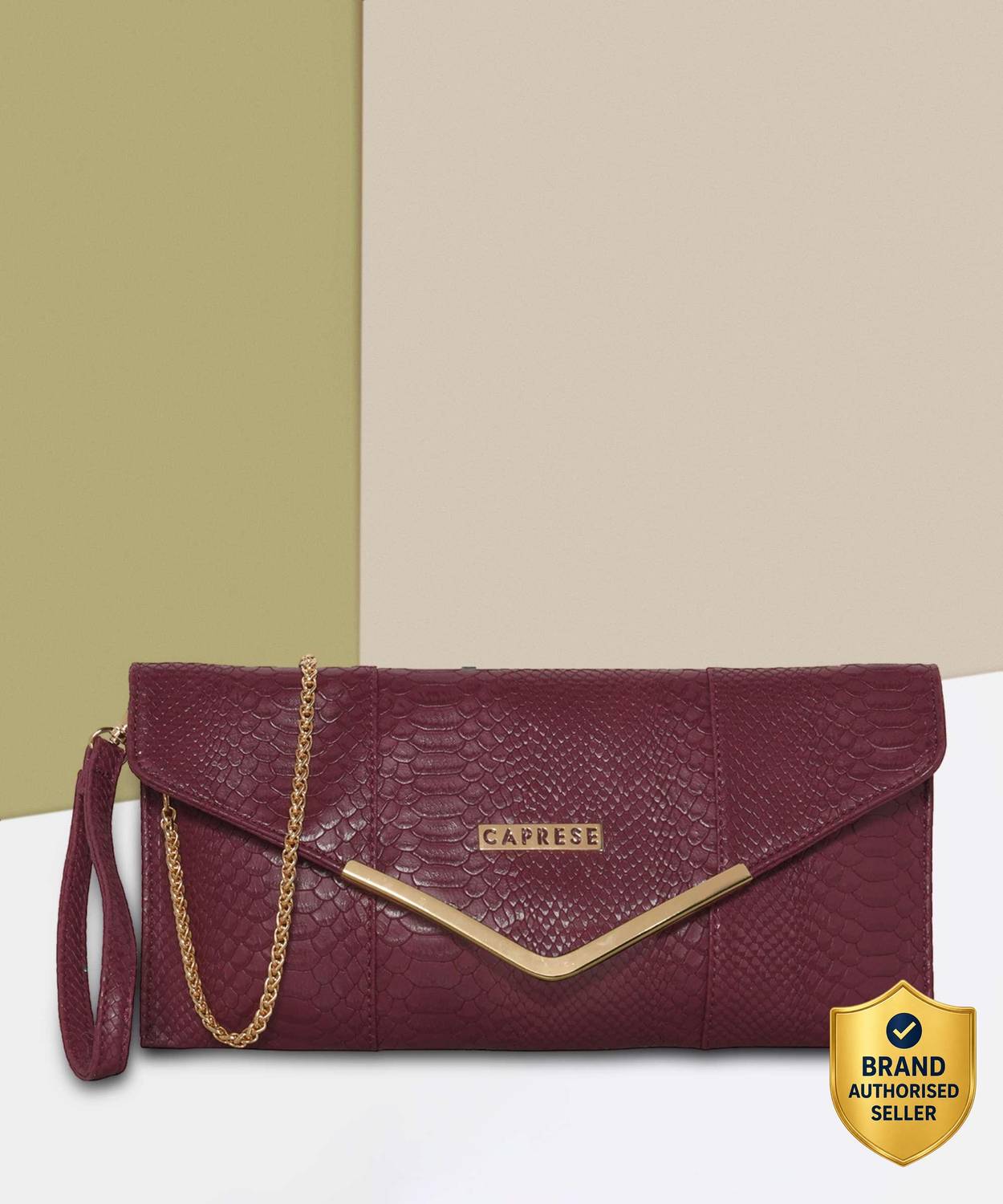 Caprese Red Sling Bag DANA CLUTCH MEDIUM CRIMSON RED