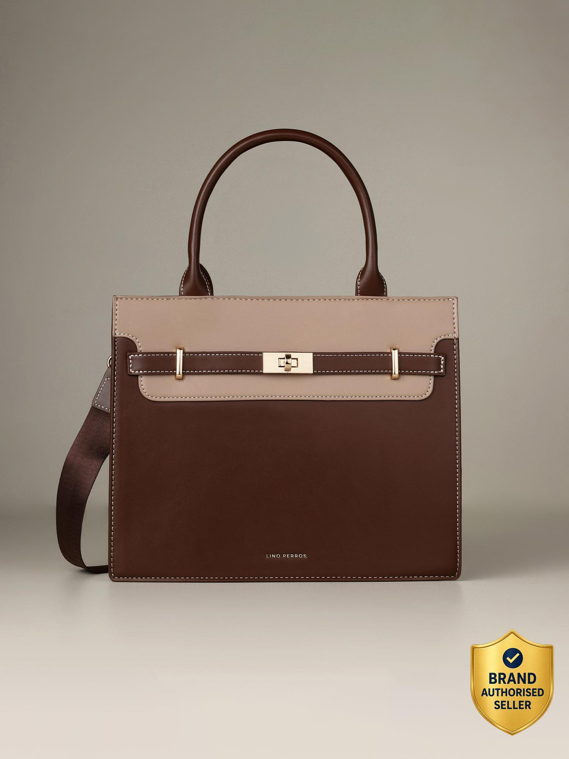 Image of LINO PERROS Brown Satchel Monroe Sable
