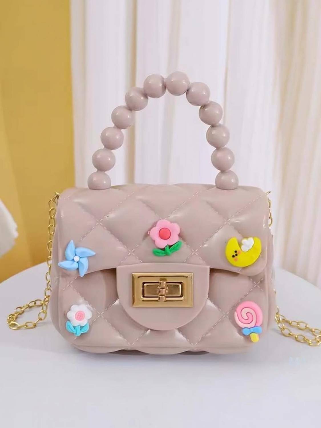 Atrani Beige Sling Bag Women Clutch Candy Jelly Mini Clutch Sling bag Kids188