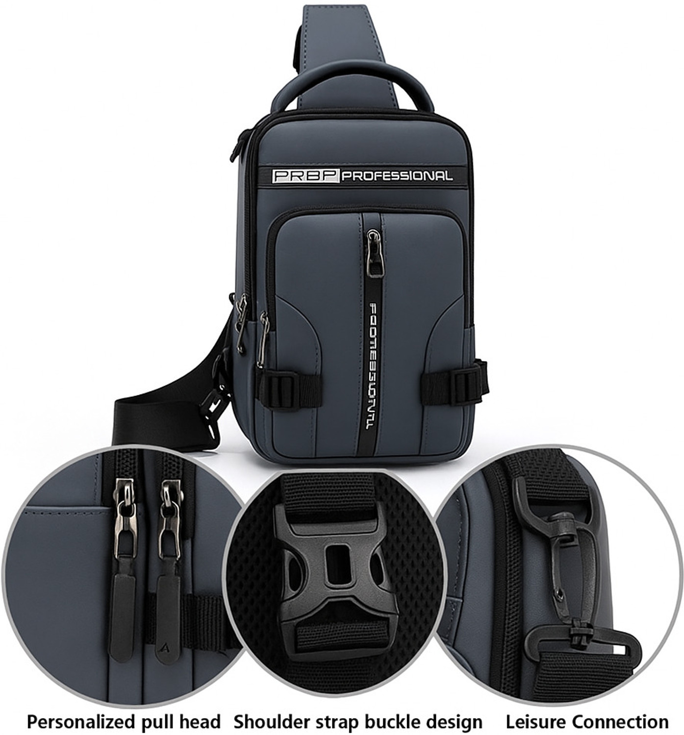 Image of JIEOER Grey Shoulder Bag sling bag|cross body bag|shoulder bag|chest bag|waist bag